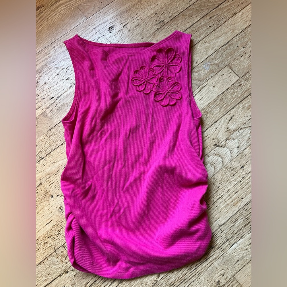Abercrombie Girls Embroided Tank Top- Pink Size 13-14